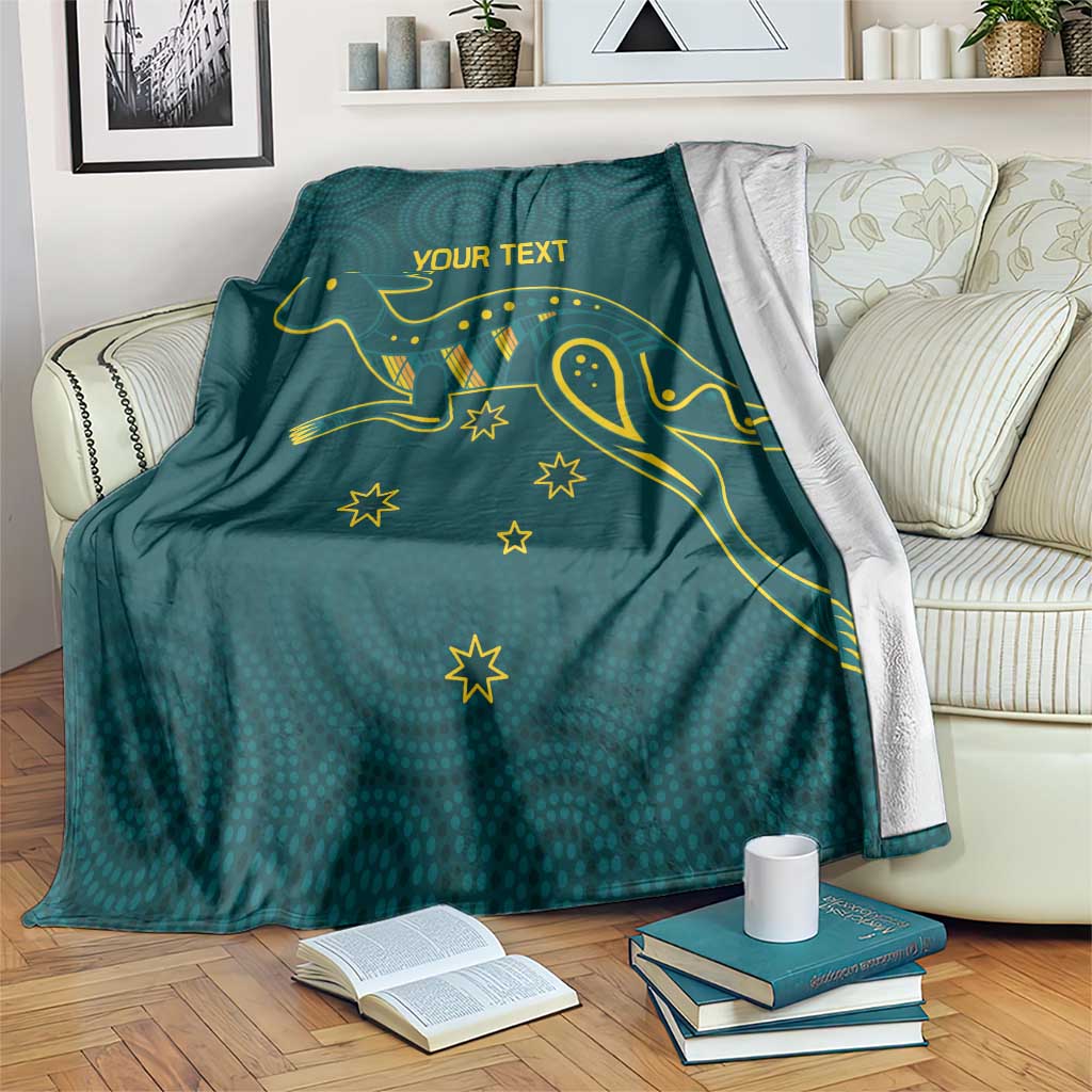 Custom Australia Rugby Blanket Proud of Aussie Kangaroo
