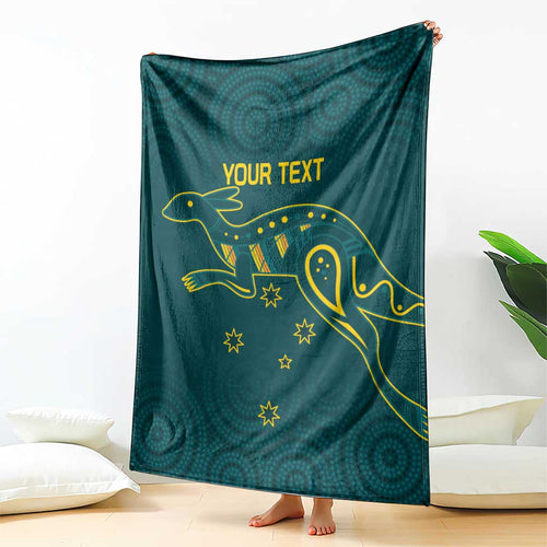 Custom Australia Rugby Blanket Proud of Aussie Kangaroo