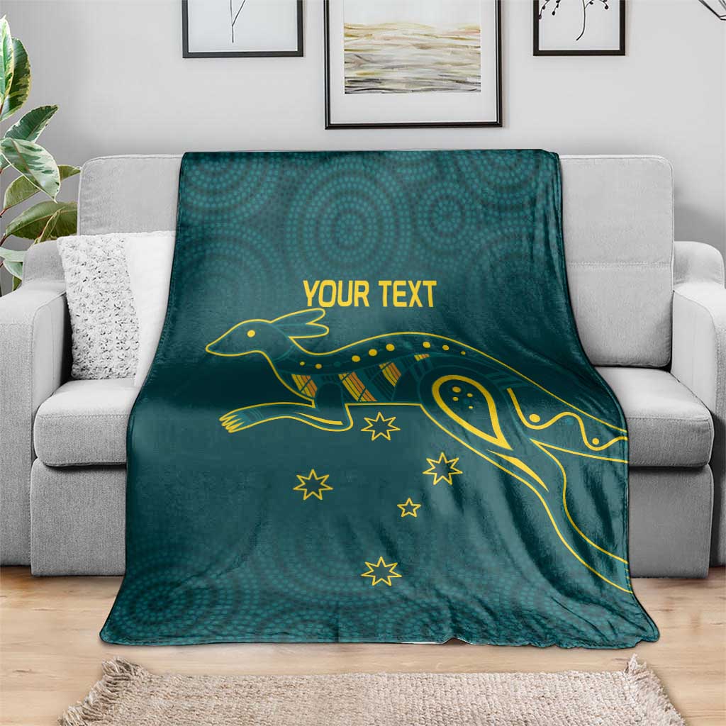 Custom Australia Rugby Blanket Proud of Aussie Kangaroo