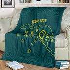 Custom Australia Rugby Blanket Proud of Aussie Kangaroo