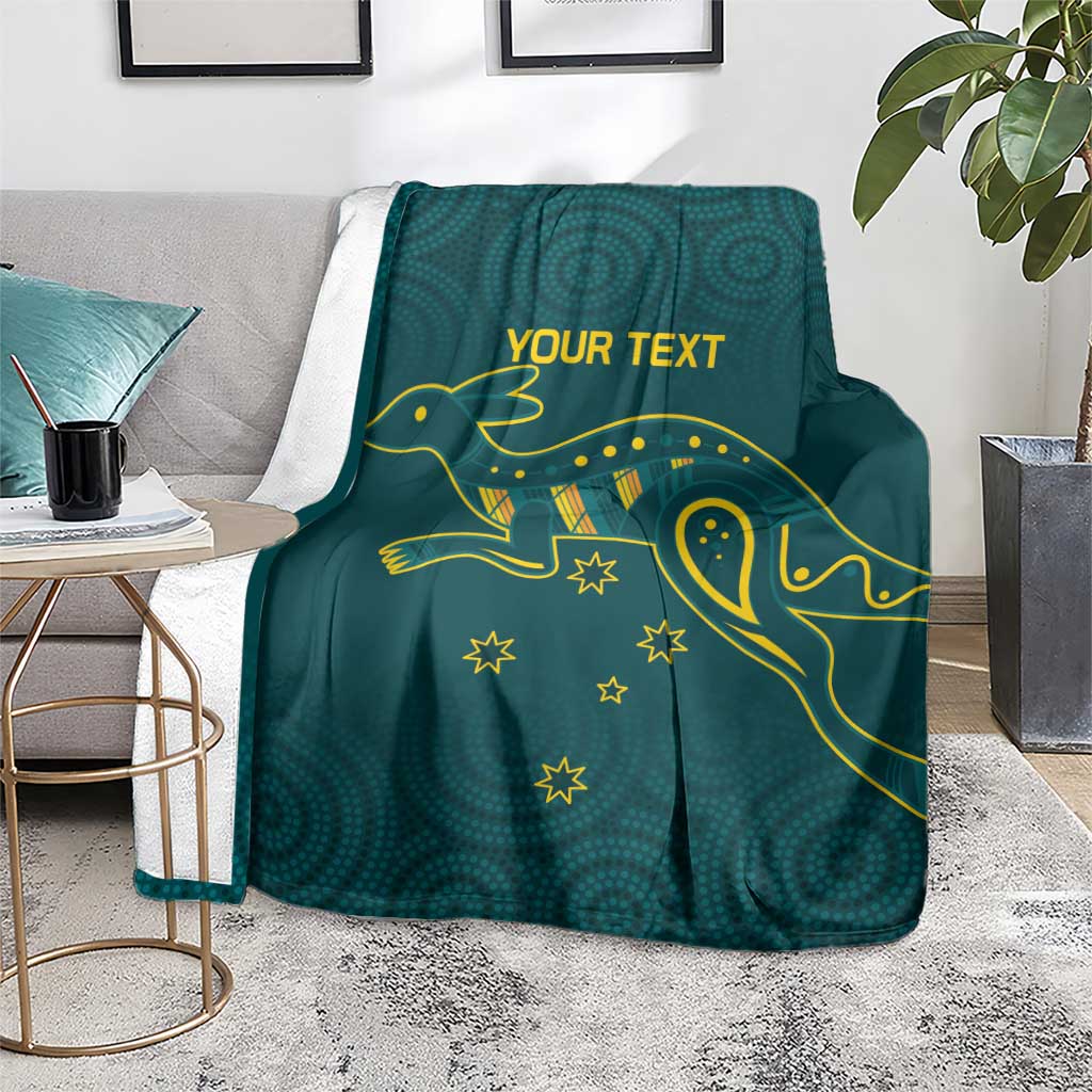 Custom Australia Rugby Blanket Proud of Aussie Kangaroo