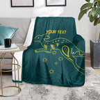 Custom Australia Rugby Blanket Proud of Aussie Kangaroo