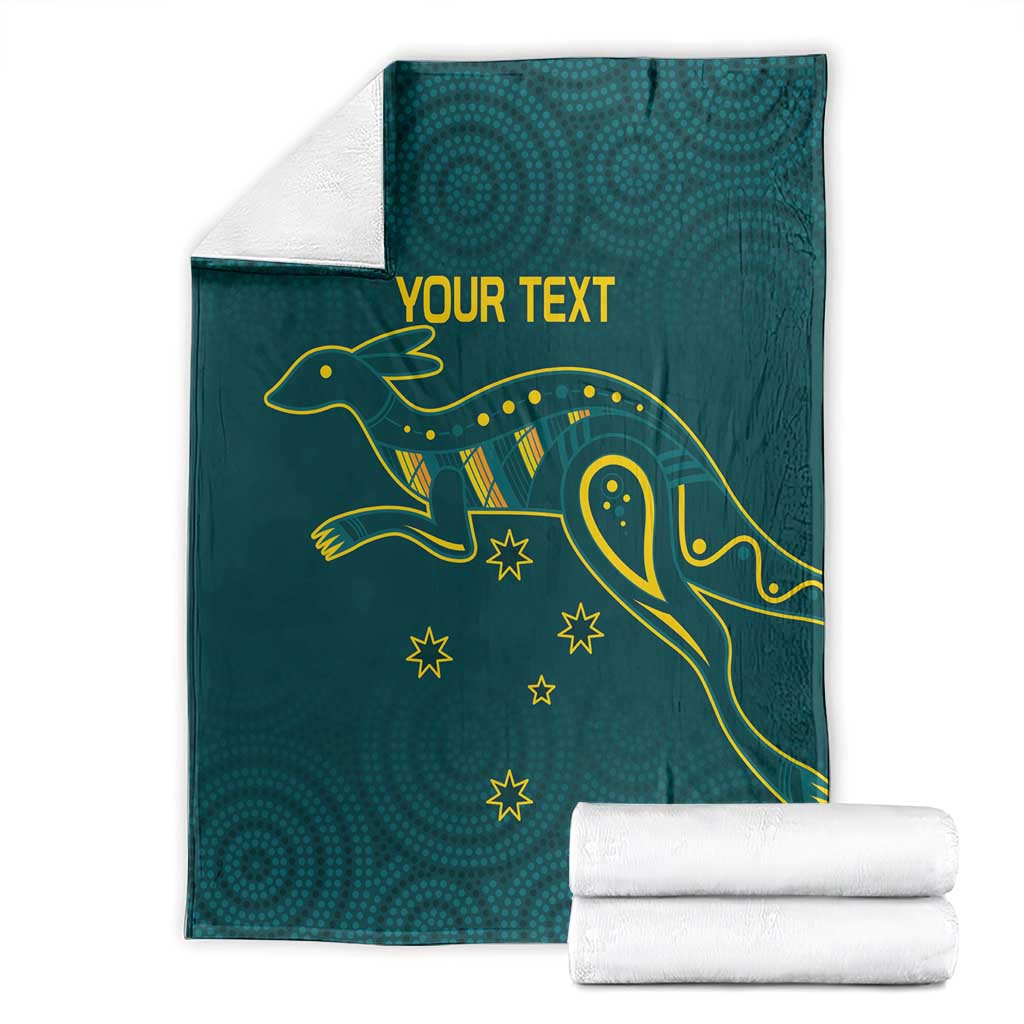 Custom Australia Rugby Blanket Proud of Aussie Kangaroo
