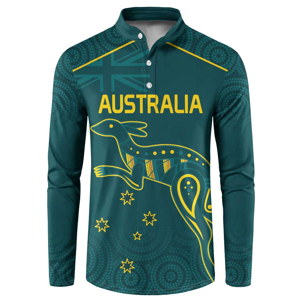 Custom Australia Rugby Button Sweatshirt Proud of Aussie Kangaroo