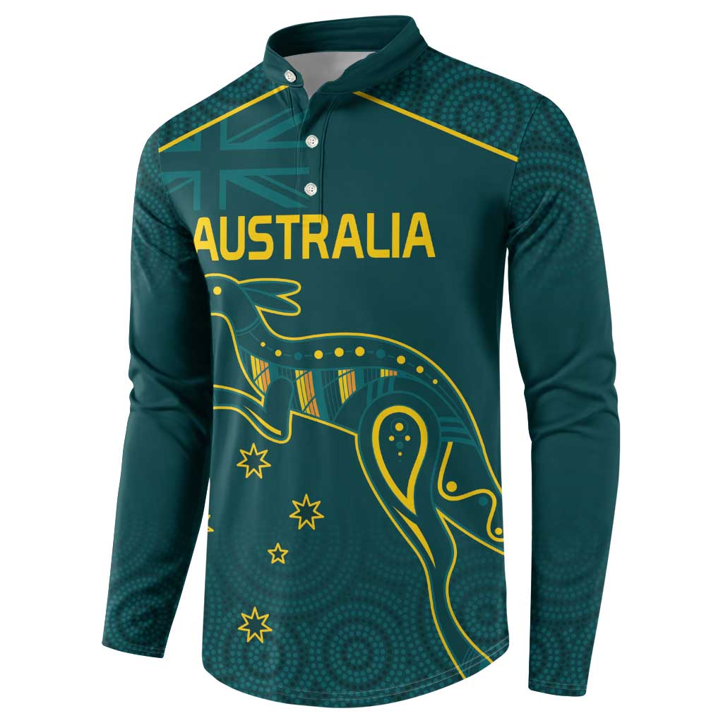 Custom Australia Rugby Button Sweatshirt Proud of Aussie Kangaroo