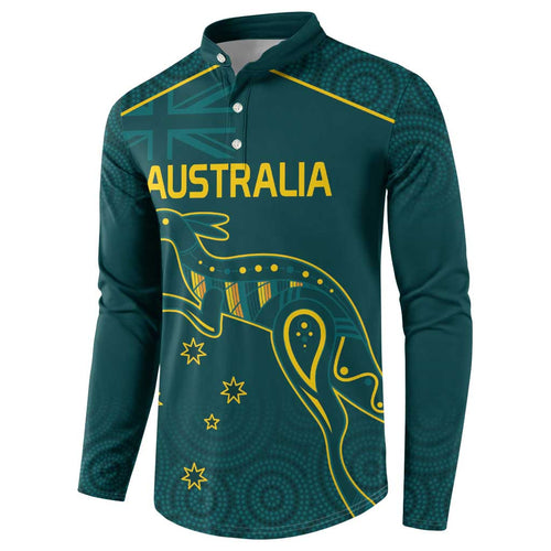 Custom Australia Rugby Button Sweatshirt Proud of Aussie Kangaroo