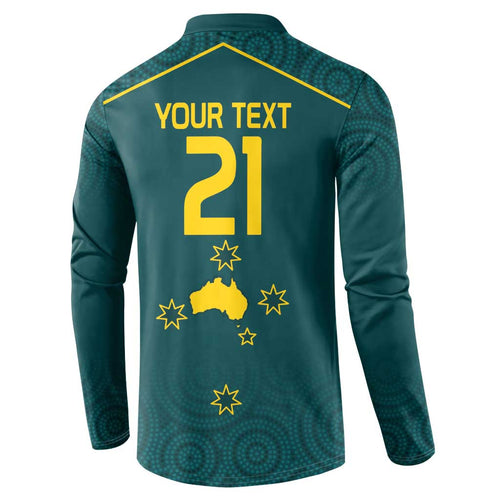 Custom Australia Rugby Button Sweatshirt Proud of Aussie Kangaroo