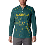 Custom Australia Rugby Button Sweatshirt Proud of Aussie Kangaroo