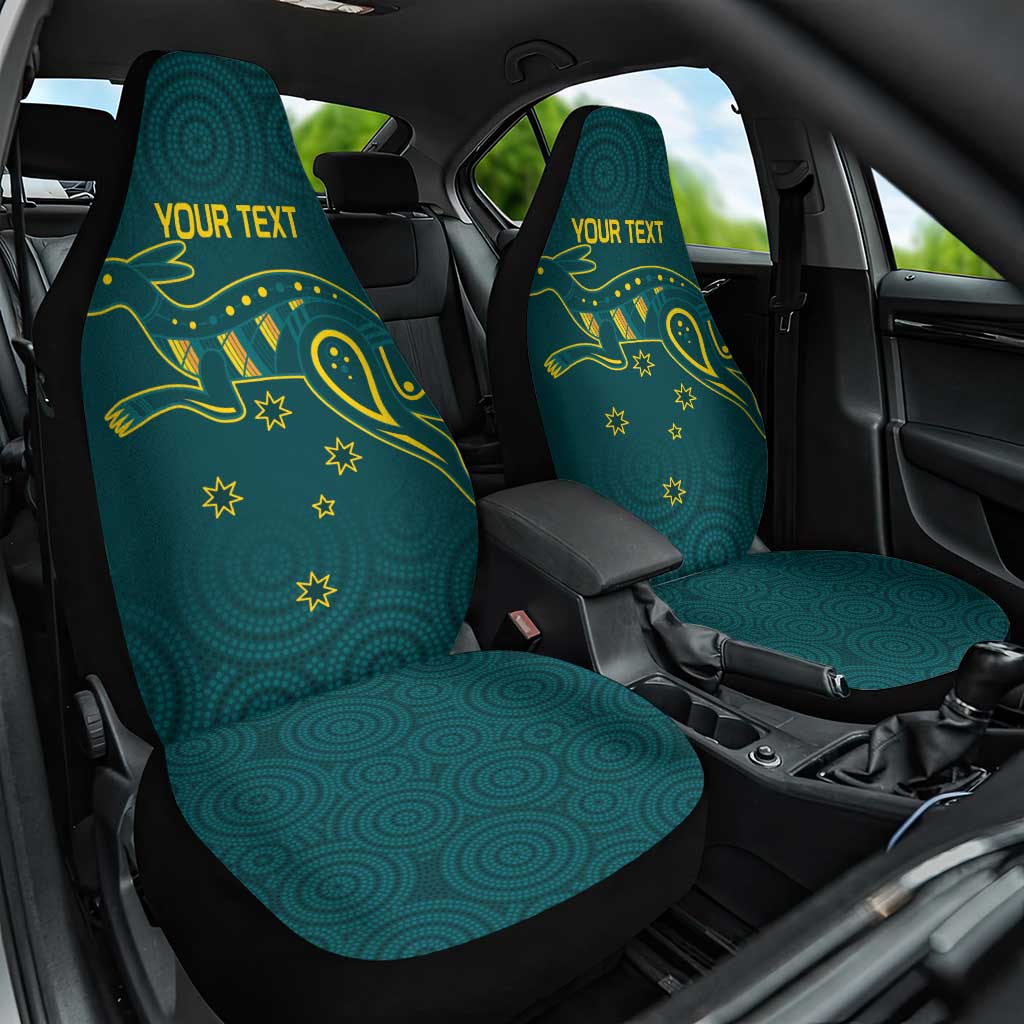 Custom Australia Rugby Car Seat Cover Proud of Aussie Kangaroo