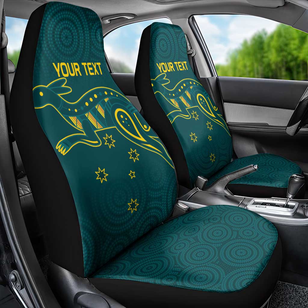 Custom Australia Rugby Car Seat Cover Proud of Aussie Kangaroo