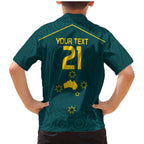 Custom Australia Rugby Family Matching Mermaid Dress and Hawaiian Shirt Proud of Aussie Kangaroo