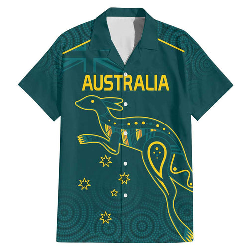 Custom Australia Rugby Family Matching Mermaid Dress and Hawaiian Shirt Proud of Aussie Kangaroo
