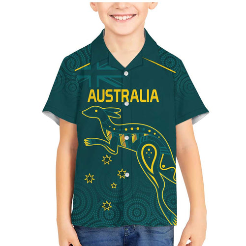 Custom Australia Rugby Family Matching Mermaid Dress and Hawaiian Shirt Proud of Aussie Kangaroo