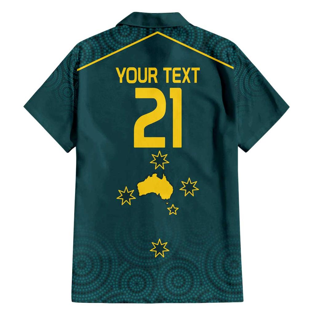 Custom Australia Rugby Family Matching Off The Shoulder Long Sleeve Dress and Hawaiian Shirt Proud of Aussie Kangaroo
