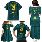 Custom Australia Rugby Family Matching Puletasi and Hawaiian Shirt Proud of Aussie Kangaroo
