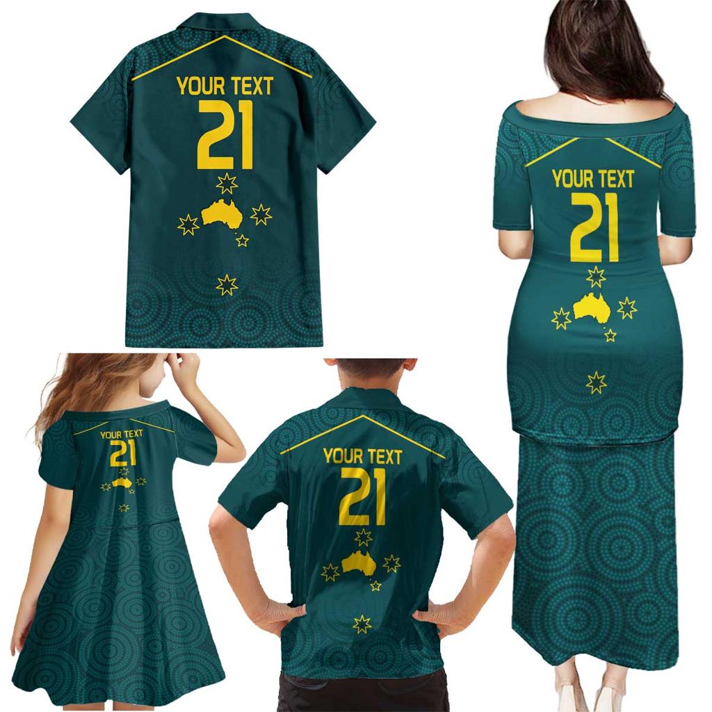 Custom Australia Rugby Family Matching Puletasi and Hawaiian Shirt Proud of Aussie Kangaroo
