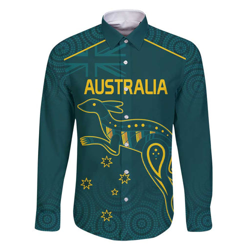 Custom Australia Rugby Family Matching Short Sleeve Bodycon Dress and Hawaiian Shirt Proud of Aussie Kangaroo