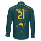 Custom Australia Rugby Family Matching Short Sleeve Bodycon Dress and Hawaiian Shirt Proud of Aussie Kangaroo
