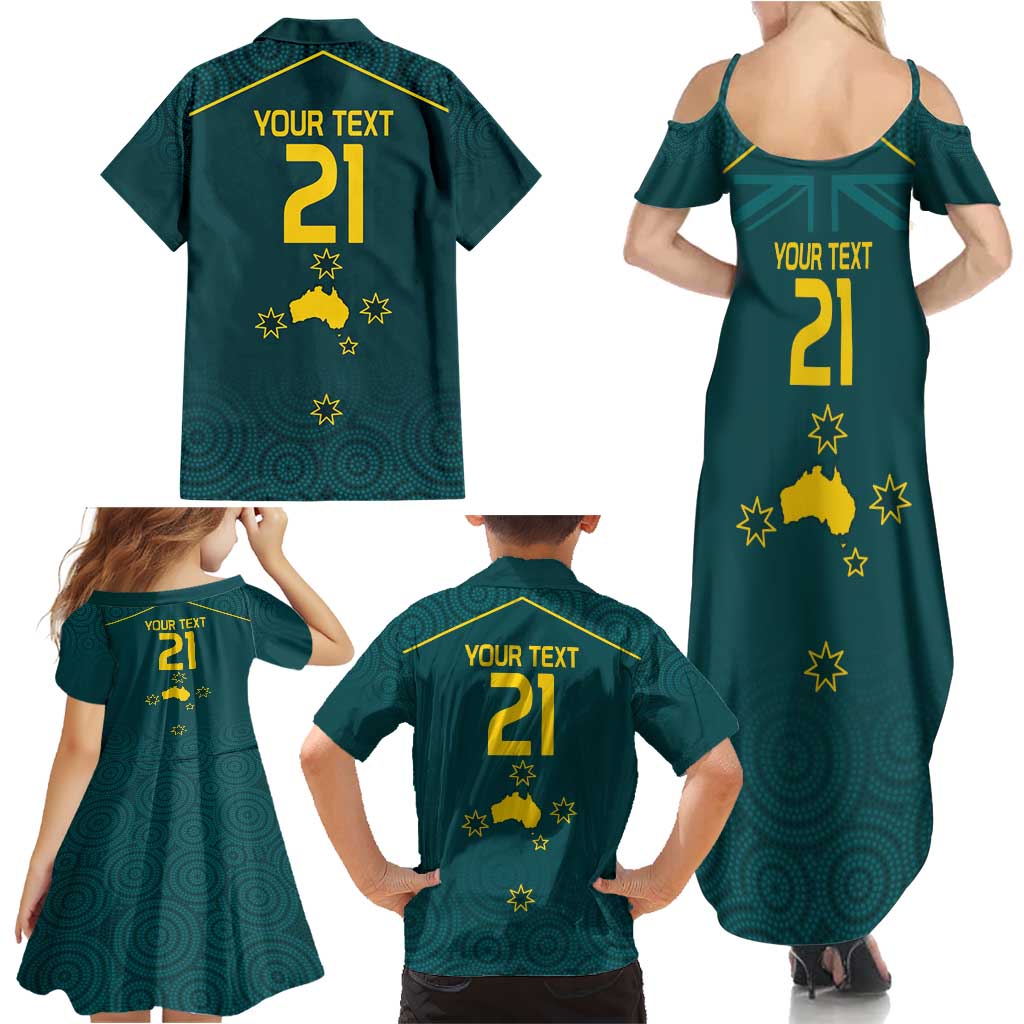 Custom Australia Rugby Family Matching Summer Maxi Dress and Hawaiian Shirt Proud of Aussie Kangaroo