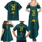 Custom Australia Rugby Family Matching Summer Maxi Dress and Hawaiian Shirt Proud of Aussie Kangaroo