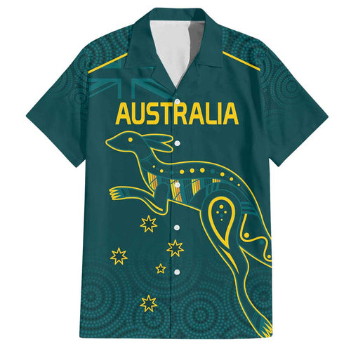 Custom Australia Rugby Family Matching Summer Maxi Dress and Hawaiian Shirt Proud of Aussie Kangaroo