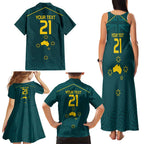 Custom Australia Rugby Family Matching Tank Maxi Dress and Hawaiian Shirt Proud of Aussie Kangaroo