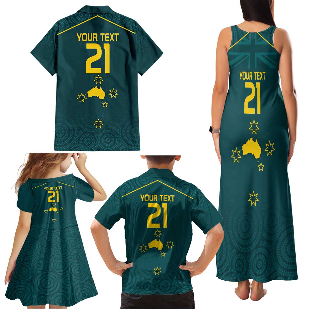 Custom Australia Rugby Family Matching Tank Maxi Dress and Hawaiian Shirt Proud of Aussie Kangaroo
