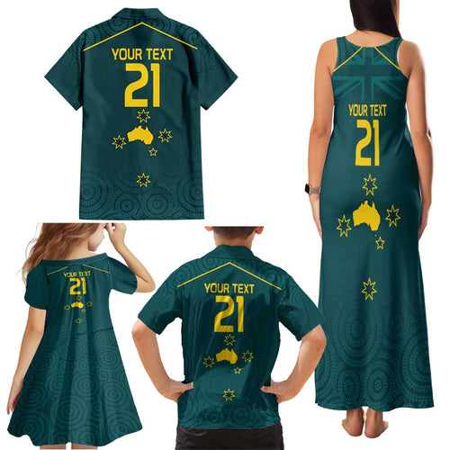 Custom Australia Rugby Family Matching Tank Maxi Dress and Hawaiian Shirt Proud of Aussie Kangaroo