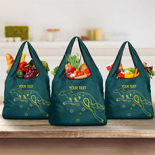 Custom Australia Rugby Grocery Bag Proud of Aussie Kangaroo