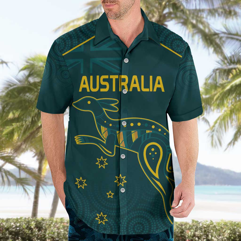 Custom Australia Rugby Hawaiian Shirt Proud of Aussie Kangaroo