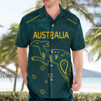 Custom Australia Rugby Hawaiian Shirt Proud of Aussie Kangaroo