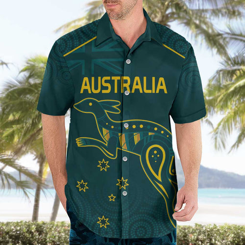 Custom Australia Rugby Hawaiian Shirt Proud of Aussie Kangaroo