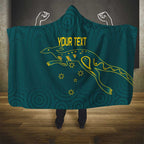 Custom Australia Rugby Hooded Blanket Proud of Aussie Kangaroo