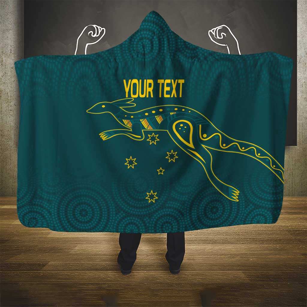 Custom Australia Rugby Hooded Blanket Proud of Aussie Kangaroo