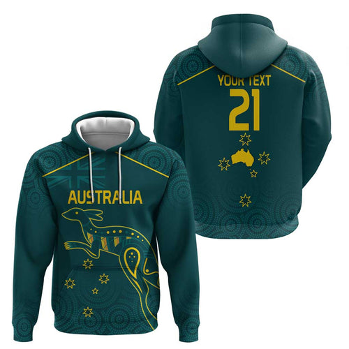 Custom Australia Rugby Hoodie Proud of Aussie Kangaroo