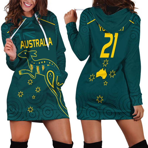 Custom Australia Rugby Hoodie Dress Proud of Aussie Kangaroo