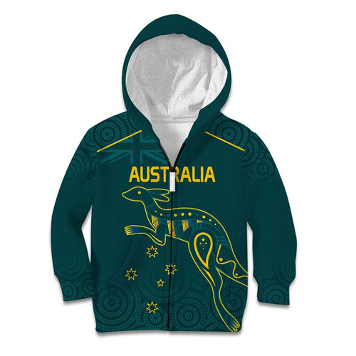 Custom Australia Rugby Kid Hoodie Proud of Aussie Kangaroo