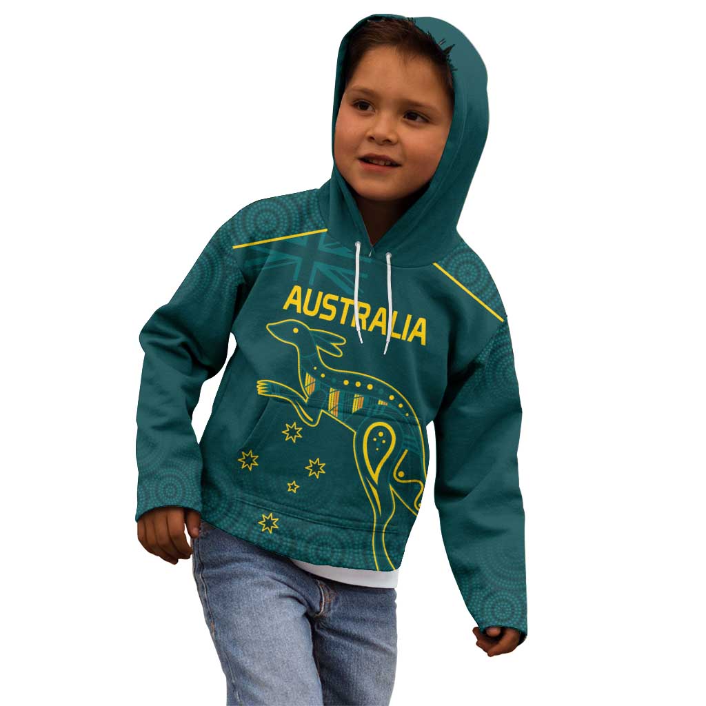 Custom Australia Rugby Kid Hoodie Proud of Aussie Kangaroo