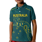 Custom Australia Rugby Kid Polo Shirt Proud of Aussie Kangaroo