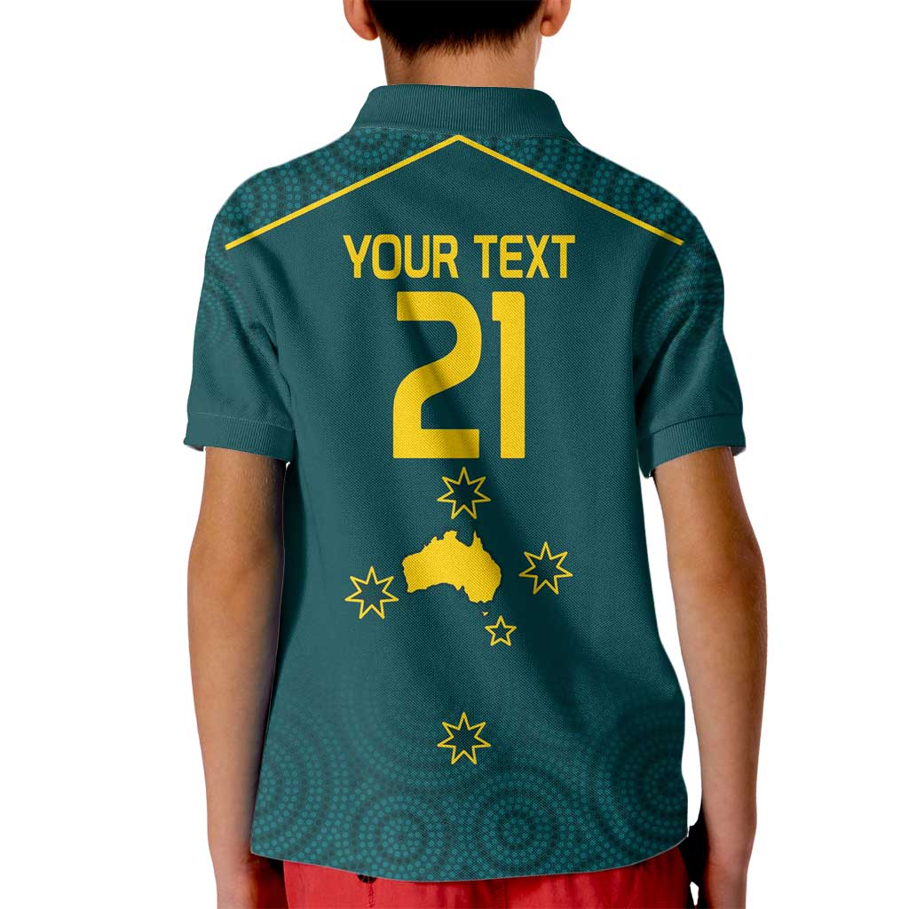 Custom Australia Rugby Kid Polo Shirt Proud of Aussie Kangaroo