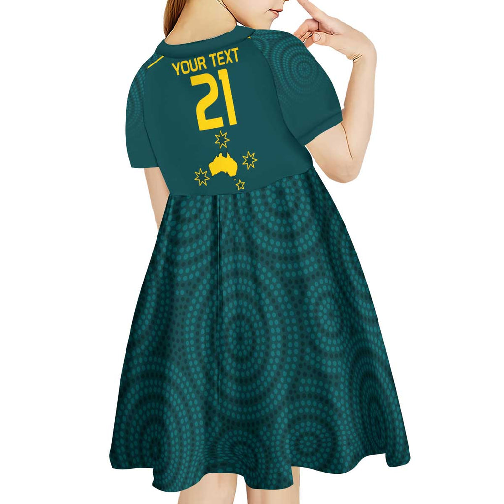 Custom Australia Rugby Kid Short Sleeve Dress Proud of Aussie Kangaroo