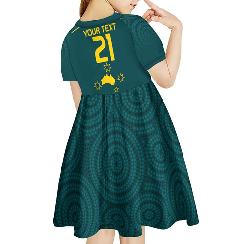 Custom Australia Rugby Kid Short Sleeve Dress Proud of Aussie Kangaroo