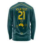Custom Australia Rugby Long Sleeve Shirt Proud of Aussie Kangaroo