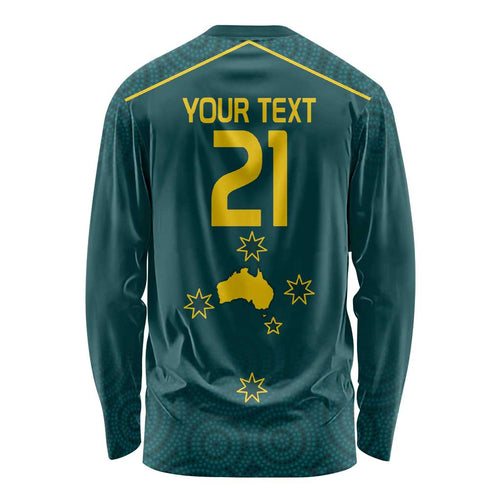 Custom Australia Rugby Long Sleeve Shirt Proud of Aussie Kangaroo