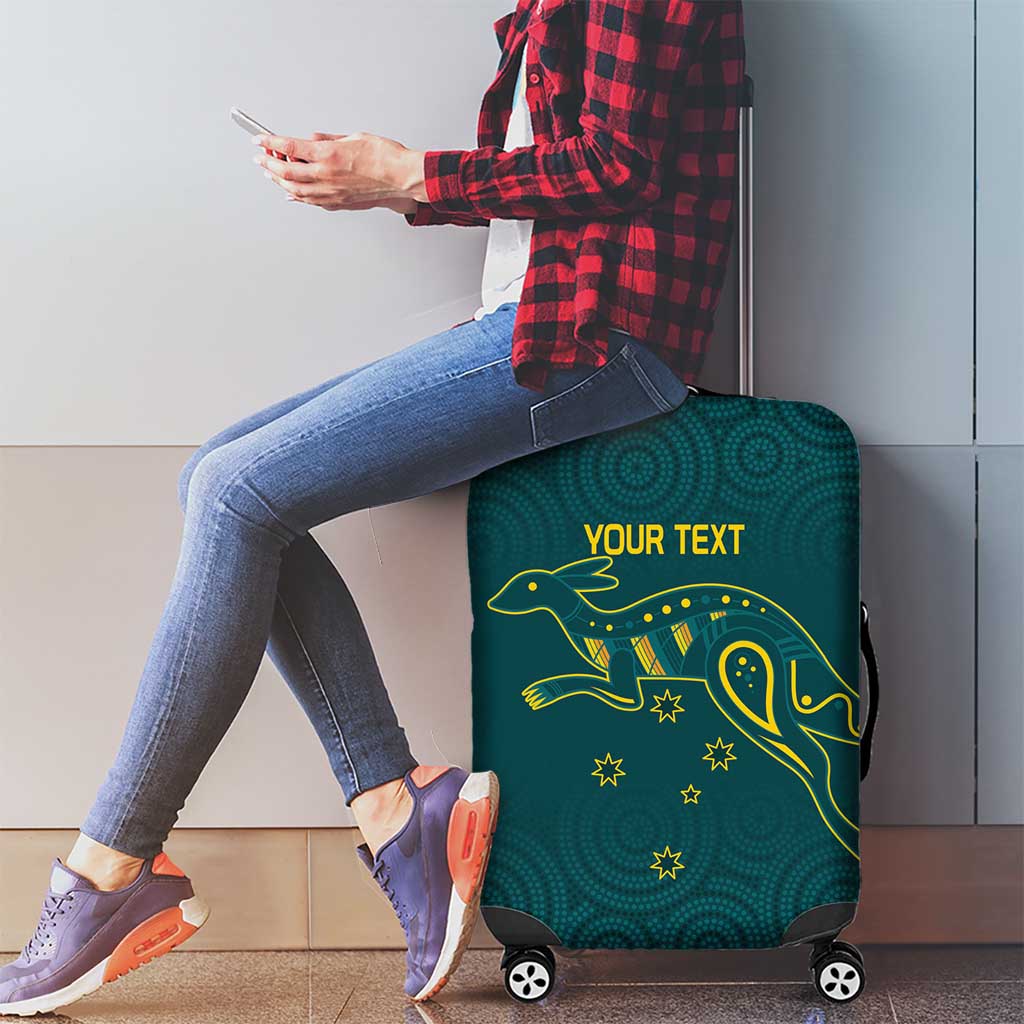 Custom Australia Rugby Luggage Cover Proud of Aussie Kangaroo