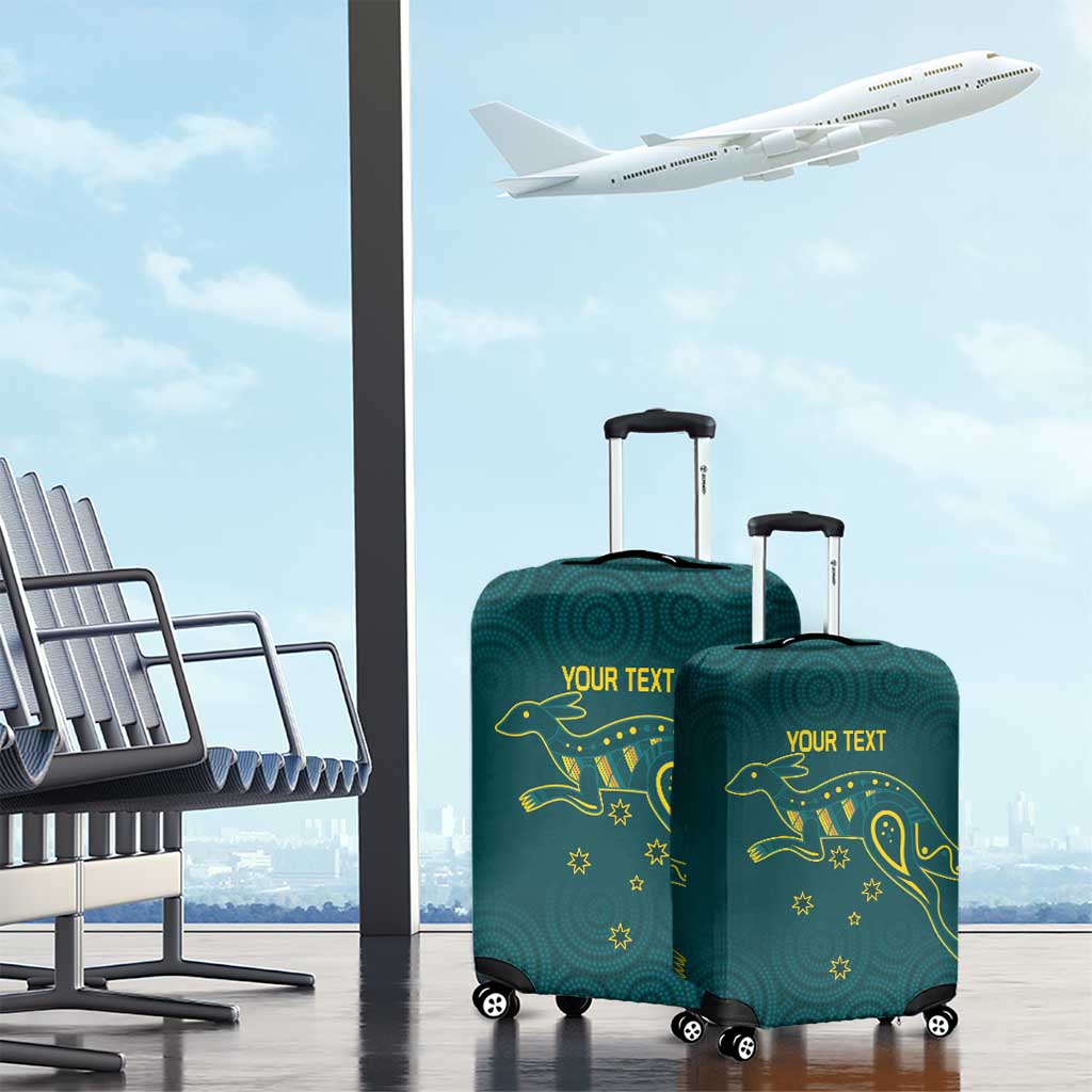 Custom Australia Rugby Luggage Cover Proud of Aussie Kangaroo