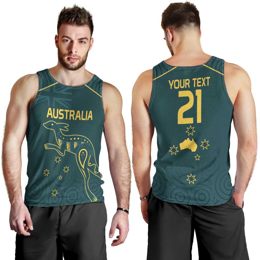 Custom Australia Rugby Men Tank Top Proud of Aussie Kangaroo