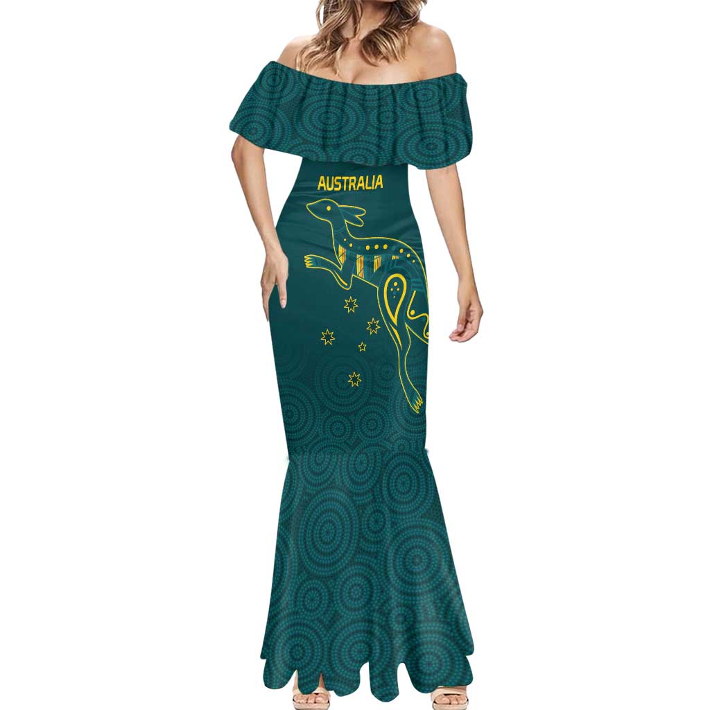 Custom Australia Rugby Mermaid Dress Proud of Aussie Kangaroo