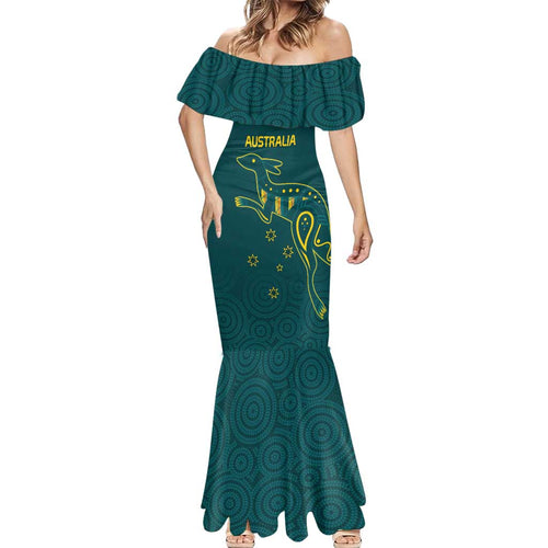 Custom Australia Rugby Mermaid Dress Proud of Aussie Kangaroo