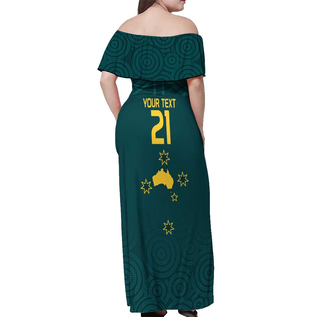 Custom Australia Rugby Off Shoulder Maxi Dress Proud of Aussie Kangaroo